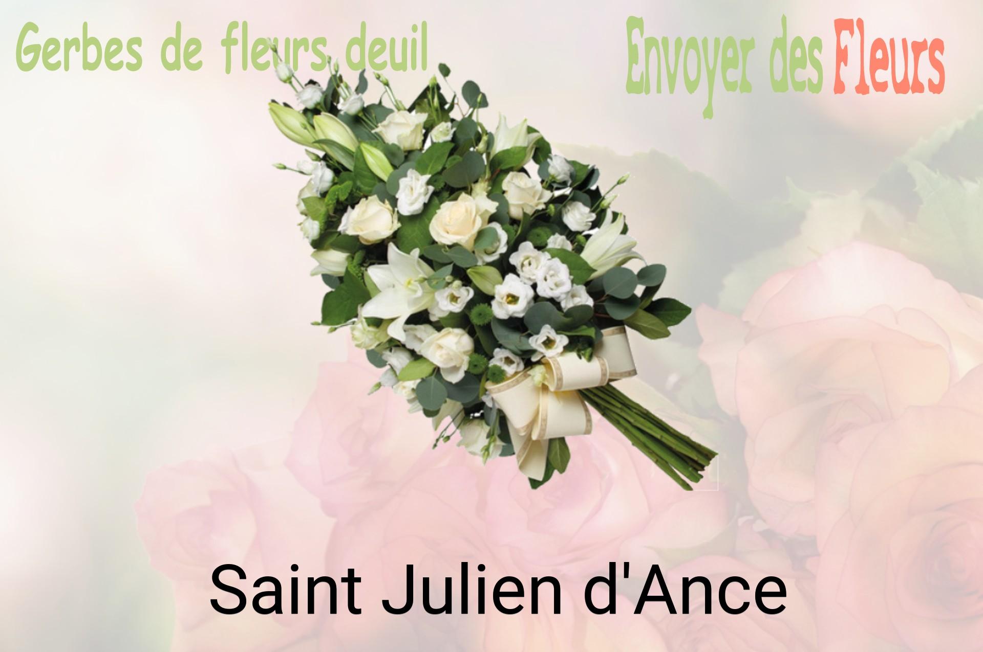 Gerbe de fleurs de deuil livrée à Saint-Julien-d'Ance